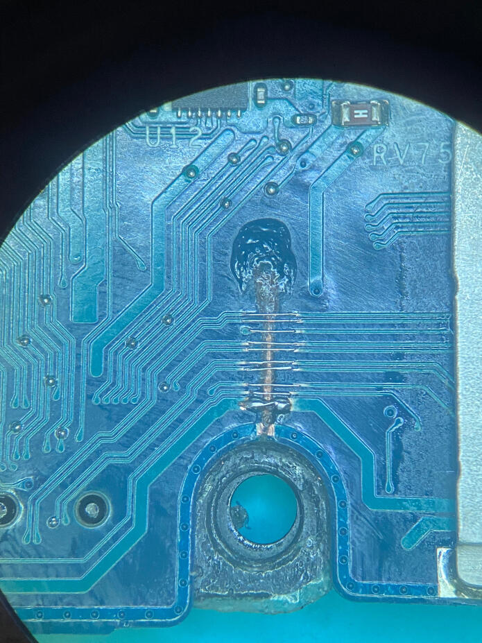 Восстановленные дорожки под микроскопом
