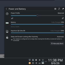 Keychron - KDE Power and Battery